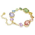 Gema bracelet Mixed cuts, Multicolored, Gold-tone plated